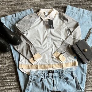 GAP Gray and Cream Button Down Shirt limited edition, HFR Harlem collection